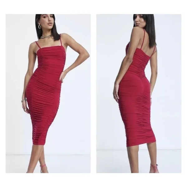 Club L London ruched bodycon blush pink mini dress - Image 3