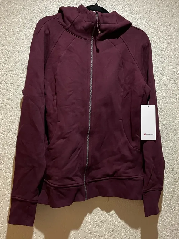 Lululemon NWT Scuba Full Zip Hoodie Jacket Garnet Size 14 - Image 3