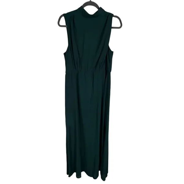 Lulus Classic Elegance Emerald Chiffon Sleeveless Mock Neck Maxi Dress Size XL - Image 4