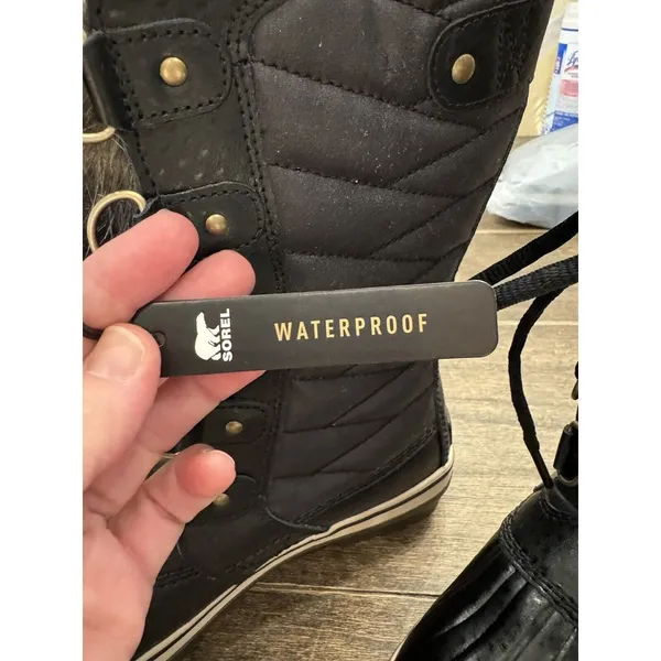 Sorel Womens Tofino II Faux‎ Fur Cuff Waterproof Boot Size 6 Black - Image 8
