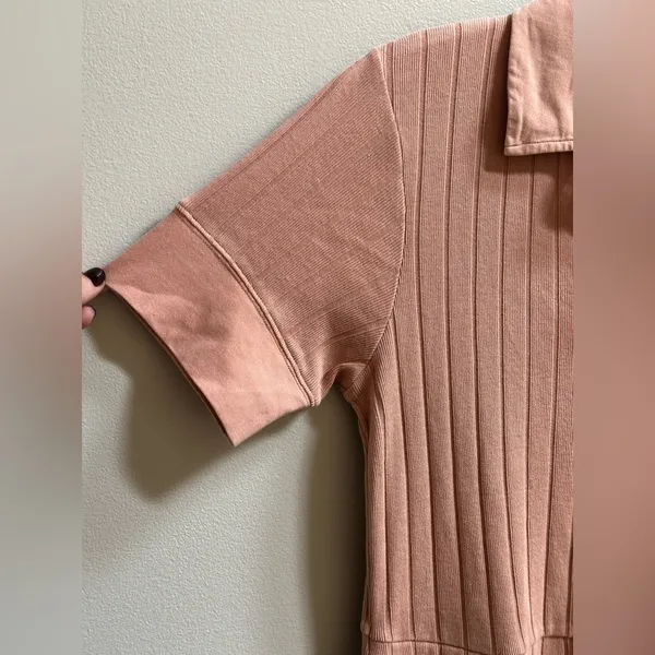 NEW Free People Beach New Afternoon Ribbed 100% Cotton Mini Dress Rose Women’s S - Image 6