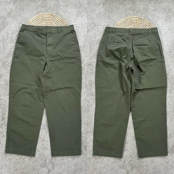 GAP Women’s Everyday Mid Rise Straight Up Khakis Pants in Army Jacket Green 10 - Image 3