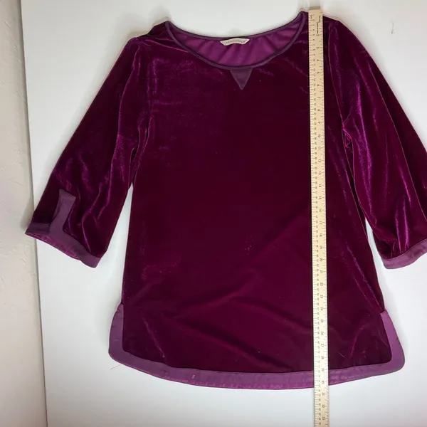 Soft Surroundings Velvet Tunic Top Sz‎ L/XL Purple Soft Comfy Royal Holiday Boho - Image 10