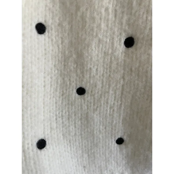 English Factory Polka Dot Knit Sweater Tank Cream with Black Sleeveless Large - Image 4