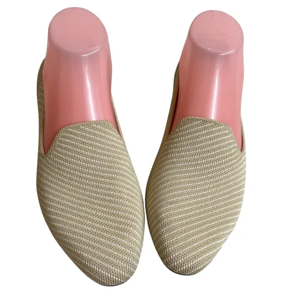 Rothys The Loafer Sandstone Stripe Beige Knit Pointed Toe Flats Shoes Womens 7 - Image 2