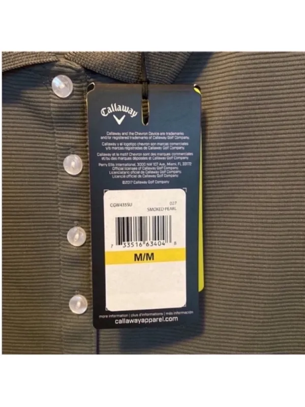 Callaway Golf Polo Smoked Pearl Grey Size M - Image 9