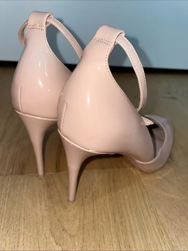 Aldo Blush Patent Pointed-Toe Slingback Heels Size 8.5 - Image 3