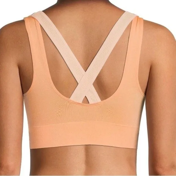 No Boundaries Juniors Seamless Double Layered Bralette Medium NWT Orange - Image 2