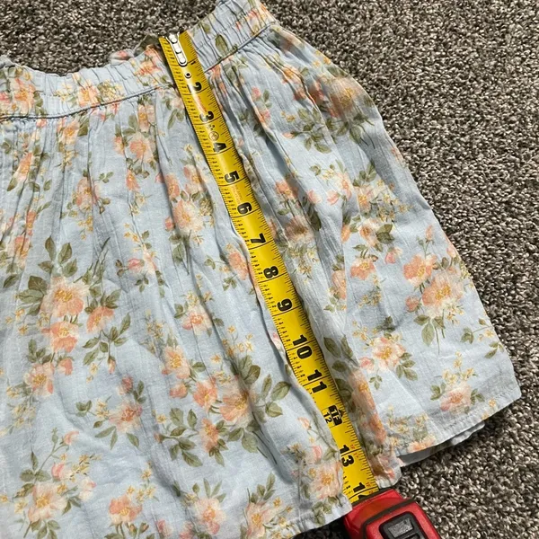 American Eagle blue, peach and green floral mini skirt S - Image 8