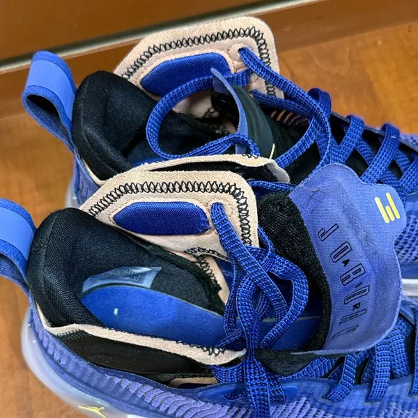 Jordan Women's Athletic High-Top Sneakers in Royal Blue and White - Image 9