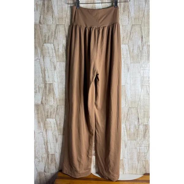 Gracyoga‎ Brown Wide Leg Yoga Pants Small High Waist Lounge Trousers Pockets - Image 2