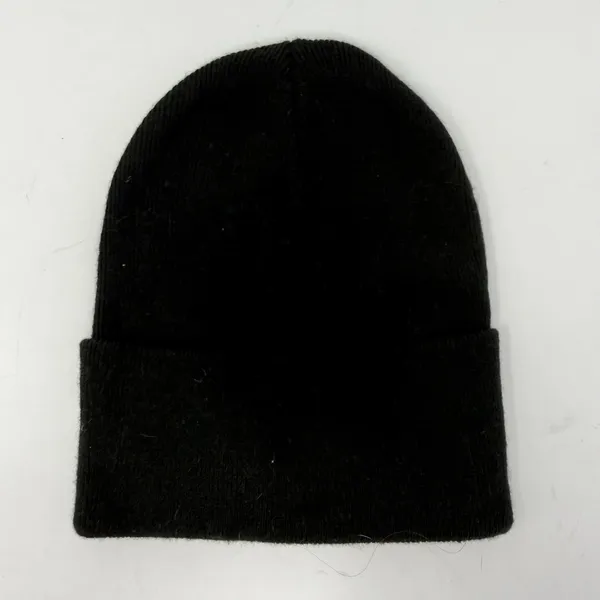 Abercrombie & Fitch Logo Patch Knit Beanie Hat Black Ribbed Women One Size - Image 3