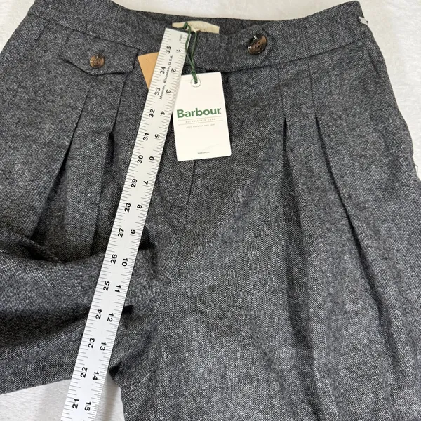 Barbour Veronica Wide Leg Trouser Gray Wool Blend Tweed Pants LTR0370MI11 Size 6 - Image 6