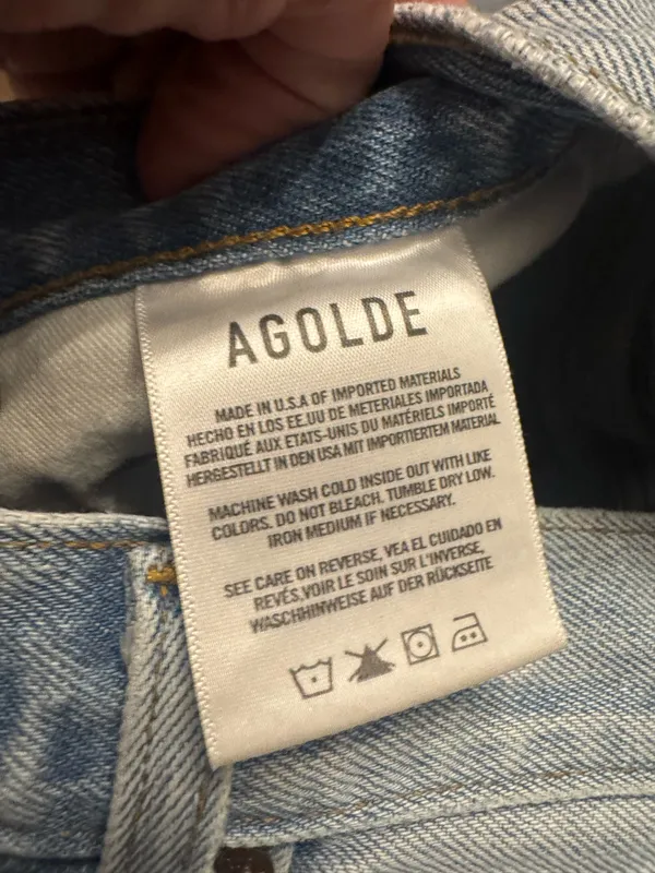 Agolde Size 24 Riley High Rise Straigh Crop Distresed Jeans Denim - Image 4