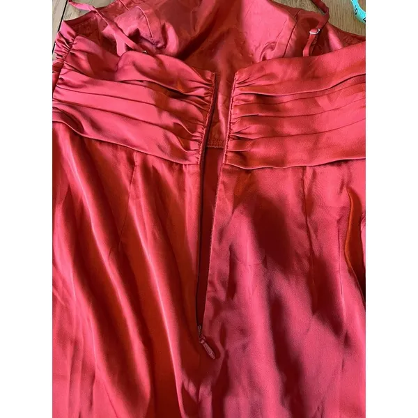 Azazie Eren ? Bronzer Satin Mermaid Full‎ Length Dress Custom Size A16 Rust Read - Image 7