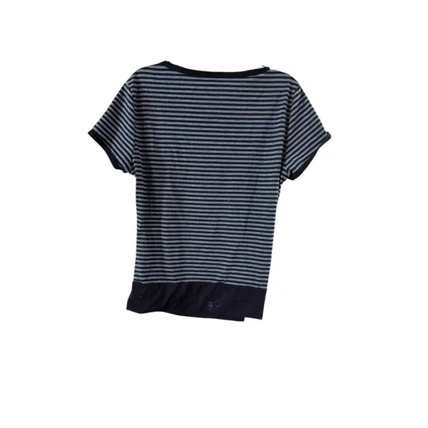 Romwe Black Gray Striped Short Sleeve Tee Shirt Large - Image 9