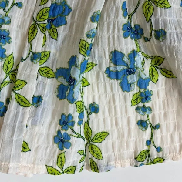 Band of the Free Floral Ruffle Maxi Dress Egret‎ Palace Blue XS B50326 Boho - Image 9