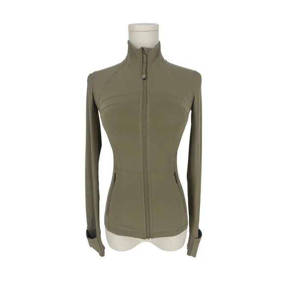 Lululemon Define Jacket Nulu Fog Green‎ Size 2 Slim Fit Thumbholes - Image 2