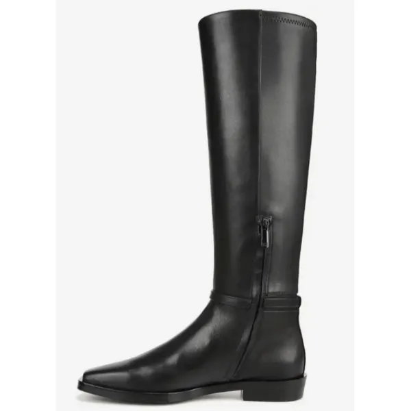 Sam Edelman Clive Black Leather Square Toe Knee High Boots Gold Hardware 7M - Image 2