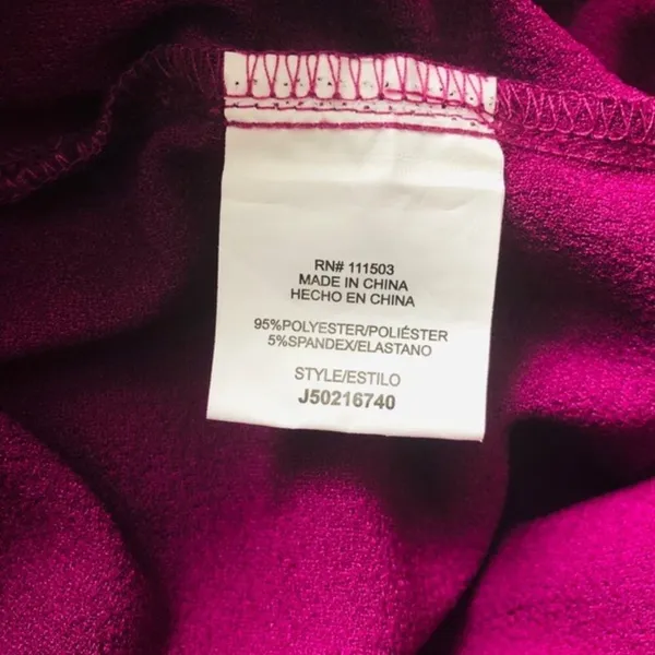 June & Hudson Belted Paper Bag High-Waisted Pants in Fuschia, Size L EXCELLENT - Image 9