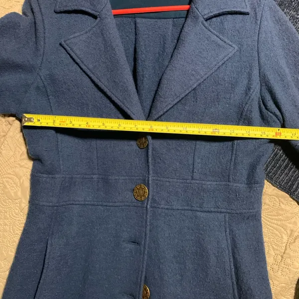 Cabi Dark Teal Merino Wool Blend Pea Coat - Image 8