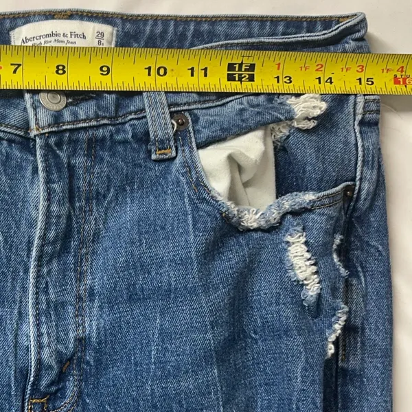 Abercrombie Curve Love High Rise Mom Jeans 29 8R Distressed - Image 7