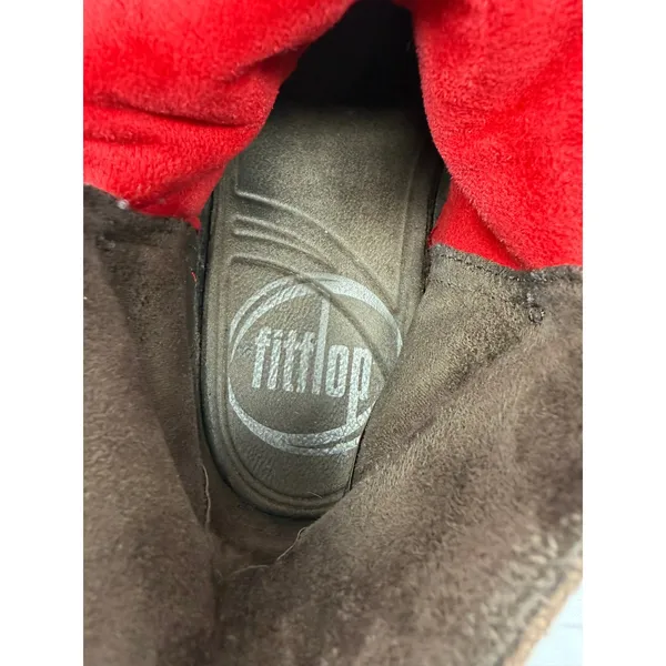 FitFlop Mukluk Short Suede Boots Brown Buckle Microwobbleboard 159-030 Womens 10 - Image 5