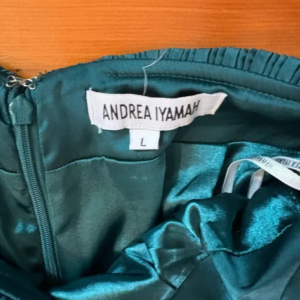 Andrea Iyamah Teal Wide-Leg Pleated Pants - Image 6