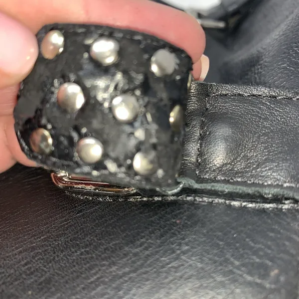 Carmim Women's Biker Moto Boots Black Leather Studded Buckle Strap Ankle Boots - Image 8