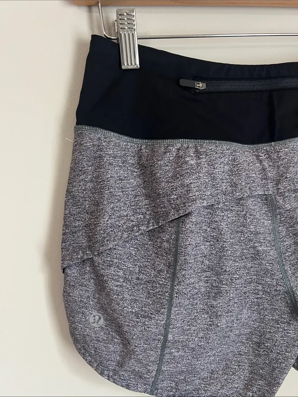 Lululemon Women's Speed Up Shorts Gray Black‎ Size 4 EUC - Image 3