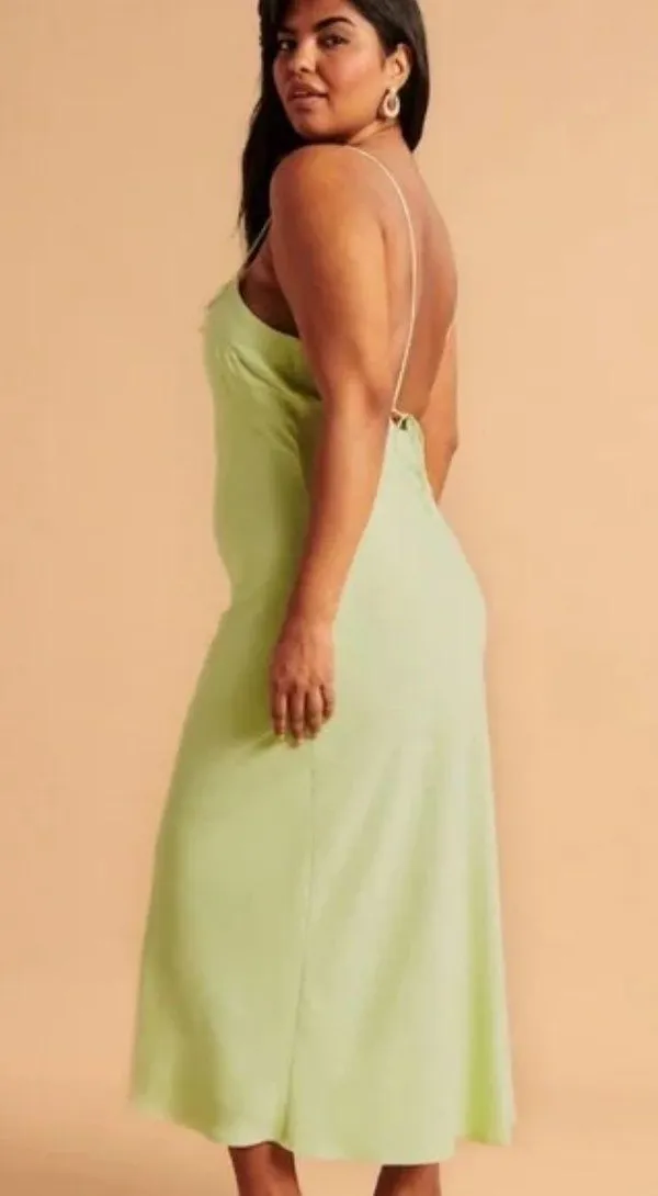 Abercrombie Neon Green Tie Up Maxi Dress NWT - Image 6