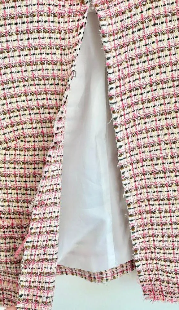 Walter Pink Plaid Tweed Cropped Blazer‎ - Image 10