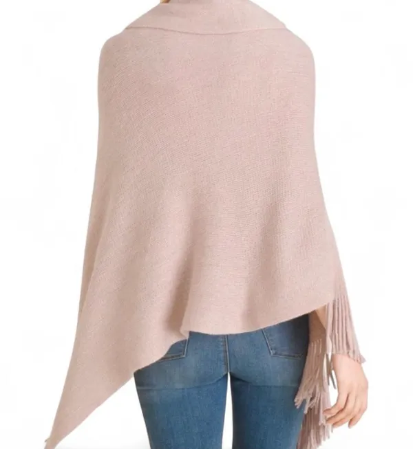 Chico’s Poncho Sz One Size Cozy w/ Tassels Soft/Warm/Comfy Fall Wear Metallic - Image 2