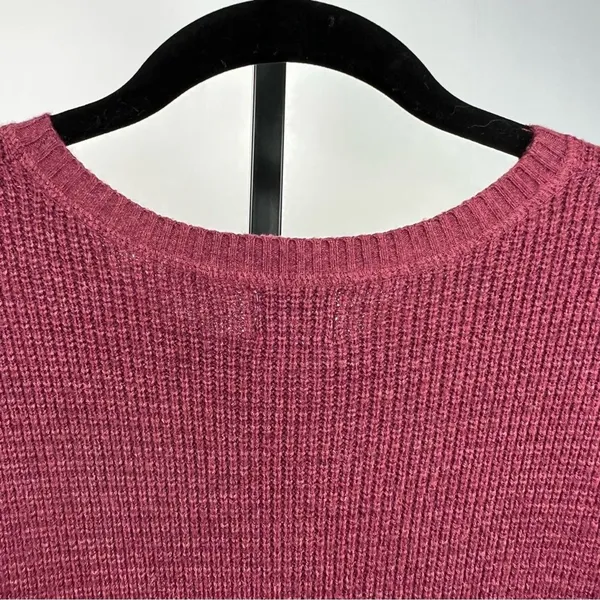 A New Day Sweater Dress Womens M Burgundy Ribbed Knit Midi Long Sleeve Fall - Image 6