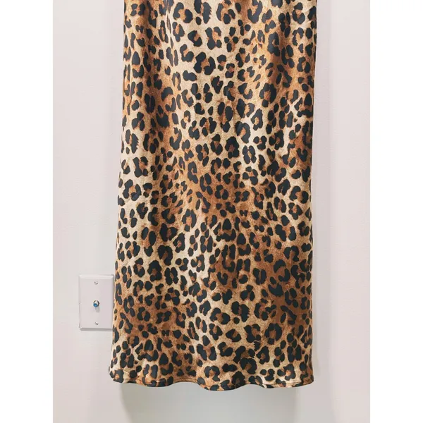 Y2K ASOS Womens Leopard Print Maxi Dress Size 6 Brown Glam Party Night Out - Image 7