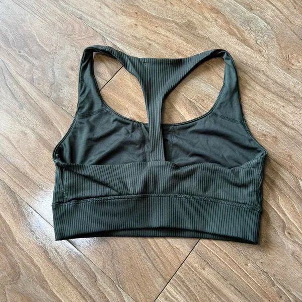 Forever 21 Olive Ribbed Sports Bra - Image 2