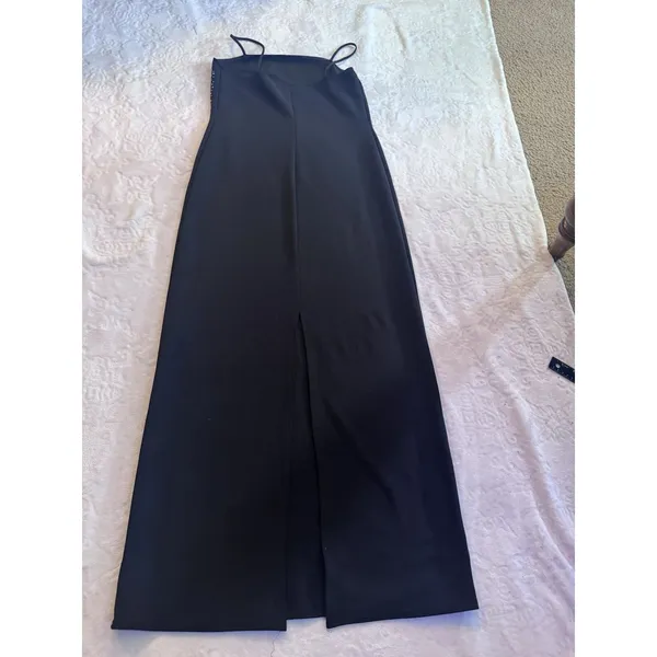 Onyx Nite Black Silver Sequin Strapless Evening Dress~ Size 10 - Image 14