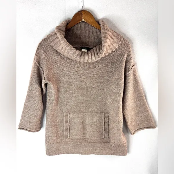 J. Crew XS Taupe Oversized Lagenlook Turtle Neck Sweater - Image 6