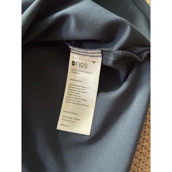 FIGS Women's Technical Collection Scrub Top Teal Short Sleeve Button Up Sz XL‎ - Image 5