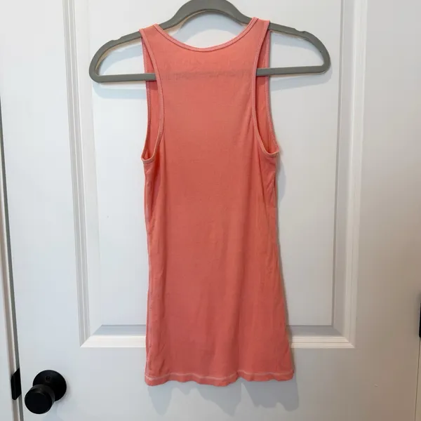 American Eagle Y2K Pink Ribbed Tank Top Small Bella Swan Elena‎ Gilbert Logo - Image 4