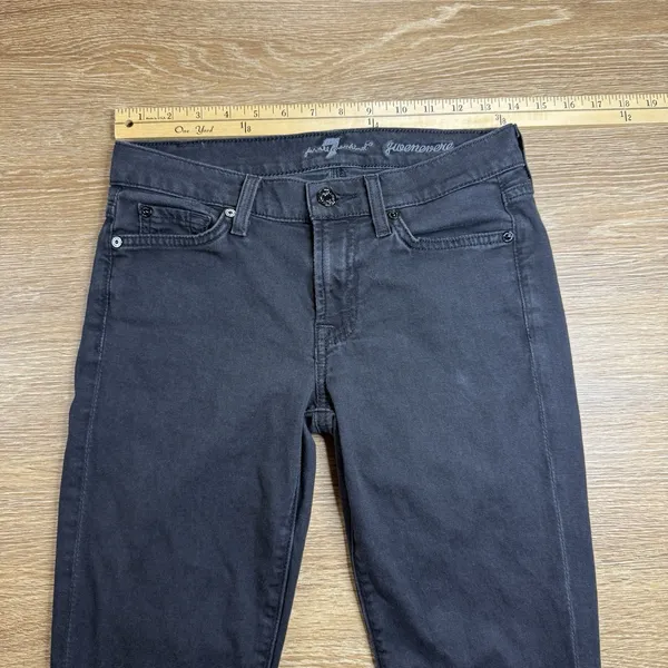 7 For All Mankind Gwenevere Skinny Jeans Women's Size 28 Black Stretch Designer - Image 7