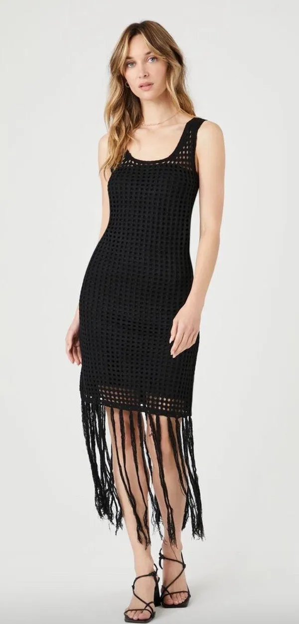 Forever 21 White Fringe Dress - Image 2