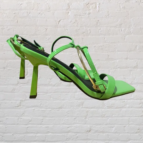 EGO Vibrant Green Strappy Heels NWT - Image 4