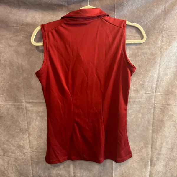 Nike Golf Women’s Large Red Sleeveless Polo Dri-Fit Shirt - Image 5