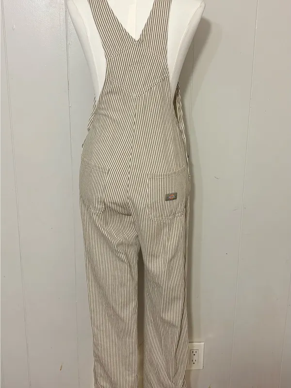 Dickies Women’s Regular Fit Hickory Stripe Bib Overalls Size XS - Image 7