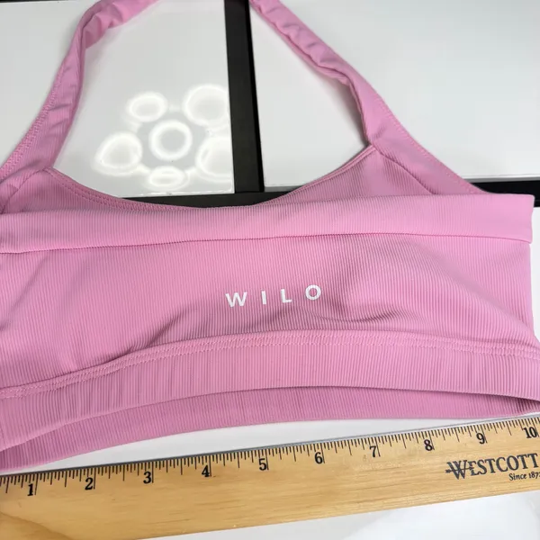 WILO The Label Pink Ribbed Halter Crop Top / Sports Bra - Size XS 🌸✨ - Image 6