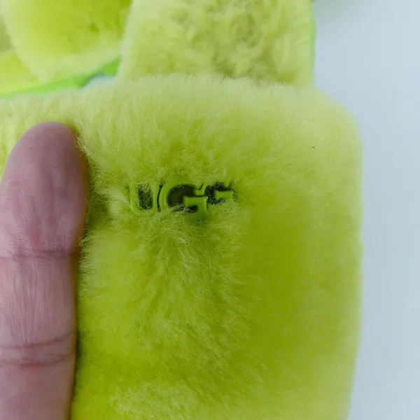 UGG Cozette Slides Womens 8 Electric Lime Sheepskin Fur Slip On Sandals Y2K - Image 8