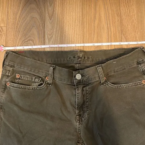 7 for all mankind jeans women's‎ olive green/gray jeans size 30 - Image 5