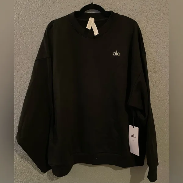 Alo Yoga NWT Accolade Crew Neck Pullover Black Size M Oversized - Image 5