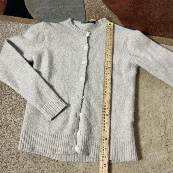 Brandy Melville Wool Blend Cardigan Women OS Oatmeal Heather Knit Button Sweater - Image 2